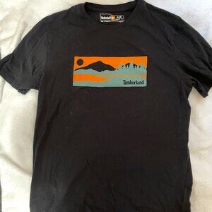 Timberland Men's size M black T-shirt with front design